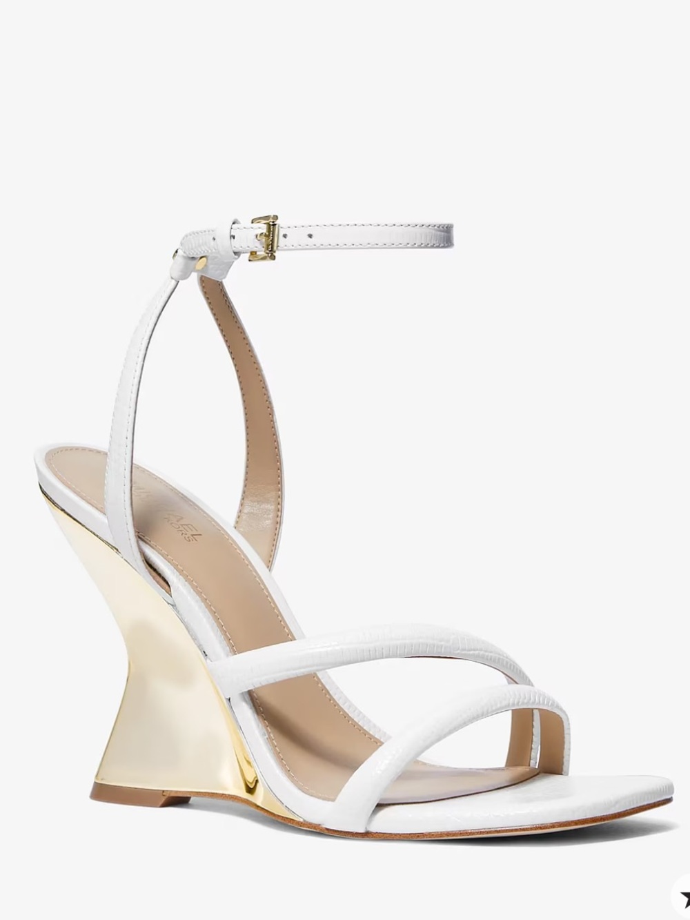 Michael Kors Nadina Leather Wedge Sandal Heel